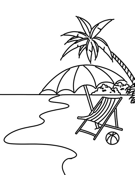 Beach shore coloring illustrations & vectors. Beach Coloring Pages - Beach Scenes & Activities