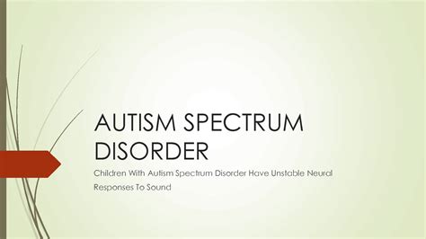 Solution Autistic Spectrum Disorder Studypool