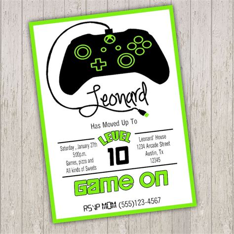 Video Game Birthday Party Invitations Video Game Invitations Video Game