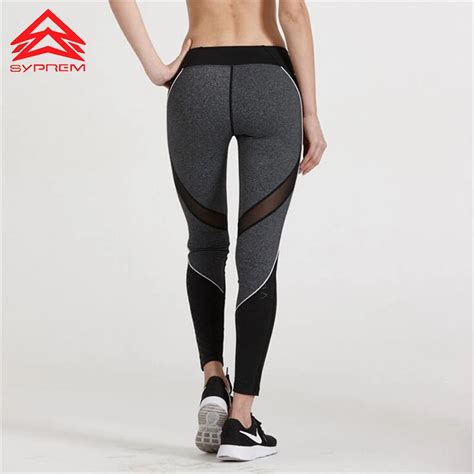 Syprem 2017 Spring New Style Women Yoga Pants Fitness Mesh Sports