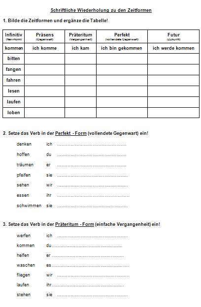 Wer die deutsche sprache lernen möchte, kann sich einen teil des notwendigen wissens und könnens sicherlich aus büchern und durch zuhören aneignen. Zeitformen von Verben | Fremdsprachen lernen, Deutsch nachhilfe, Verben zeitformen
