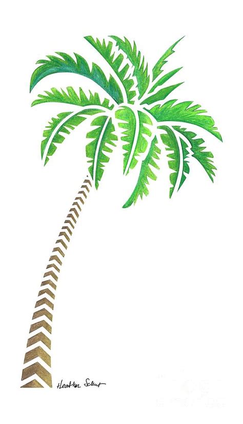 How To Draw A Palm Tree With Coconuts