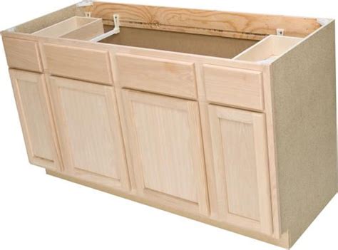 We realize your home is your most important asset, not only financially, but emotionally. Quality One 60" x 34-1/2" Unfinished Oak Sink Base Cabinet ...