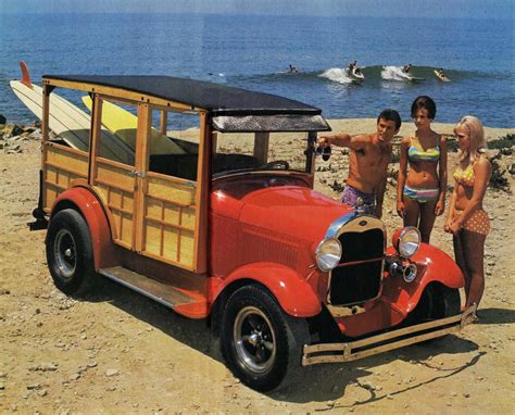 Classic Surfer Style Vintage Ford Woodie Wagon