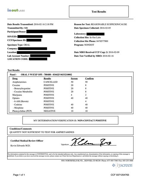 Free Printable Fake Drug Test Results