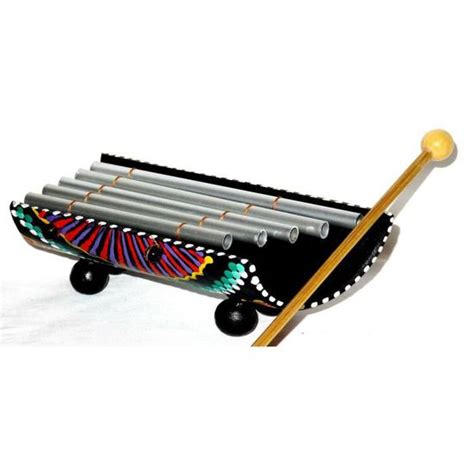 Xylophone Bambou Instrument Musique Bois Artisanat Bamboo Métal Peint