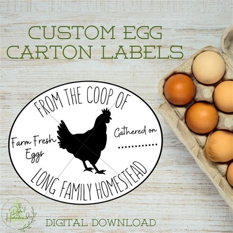 custom egg carton labels printable labels for egg cartons etsy