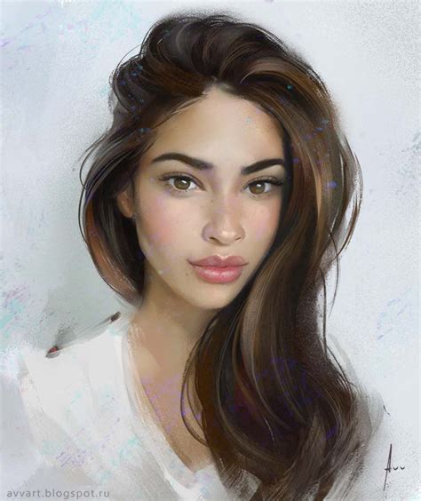 Beautiful Girls Portraits Illustration