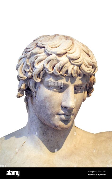 Ancient Bust Or Head Of A Male Statue Antinous National