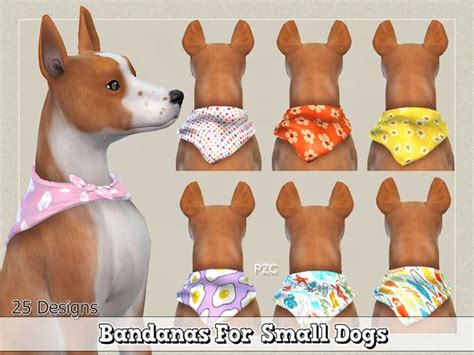 Pinkzombiecupcakes Bandanas For Small Dogsthe Sims4 Cats And Dogs Ep