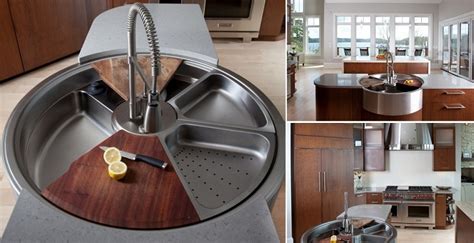 Picture the grains of wood pointing straight up like an. Awesome Rotating Sink has Cutting Board, Colander and More ...