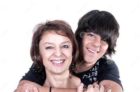 Mother And Son Showing Affection Stock Photo Image Of Bonding