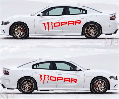 2x Dodge Charger Mopar Logo Decals Stripe Vinyl Graphics Kit 2011 2018
