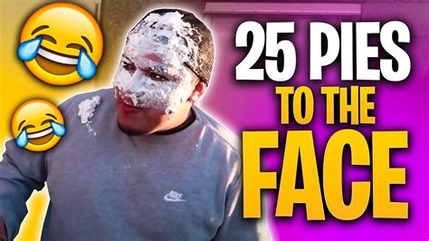 He Lost A Bet So 25 Pies To The Face Youtube