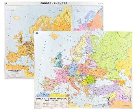 Europa Mapa Ścienna LudnoŚci I Polityczna