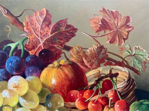 Robert Dumont Smith Beautiful Colourful Still Life Oil Painting Of Fruit By Famous British