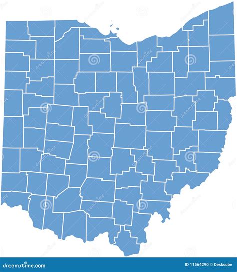 Ohio State Map By Counties Stock Photo Image 11564290