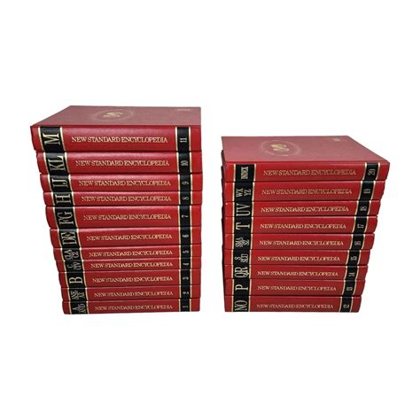 New Standard Encyclopedia Complete 20 Volumes Set Vtg 1990 Red Gold