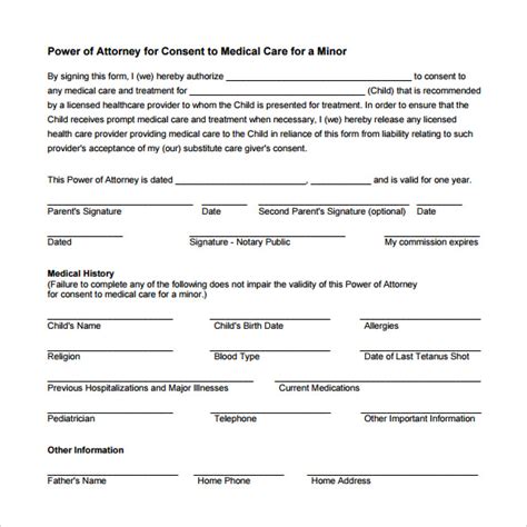 Blank Printable Medical Power Of Attorney Forms