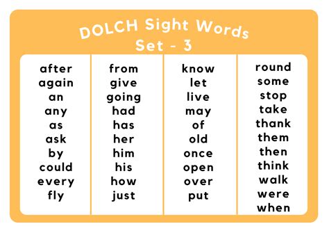 Kids Sight Words Worksheets Pdf Dolch Sight Words Level 3