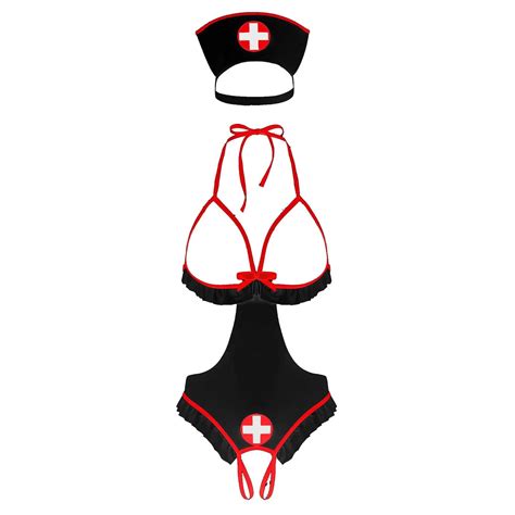 Nurse Lingerie I Cosplay Lingerie Set I Nurse Uniform Cosplay I Temptation Underwear I Open Cups