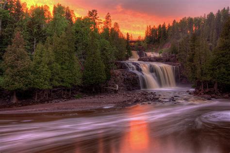 Gooseberry Falls State Park On Minnesotas North Shore Of Lake Superior