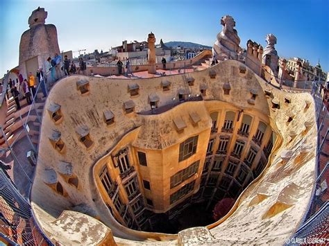 Distorted Perspective La Pedrera Casa Mila Antoni Gaudi Barcelona