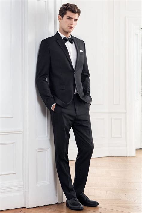 Casual wedding outfits for men. Wedding guest or bride groom, a black suit always looks ...