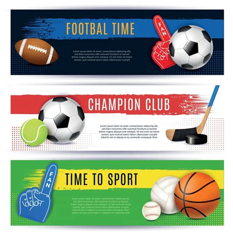 Sport Horizontal Banners Collection Vector Illustration 2907351 Vector