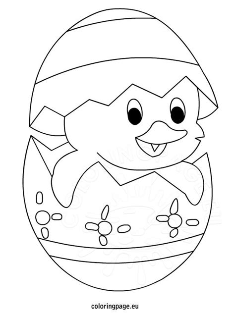 Easter Cute Chick Coloring Page