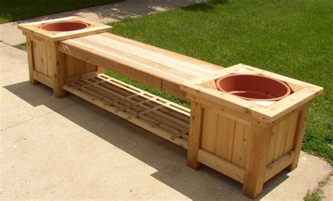 DIY Wood Planter Bench Plans Wooden PDF build woodworking Deck