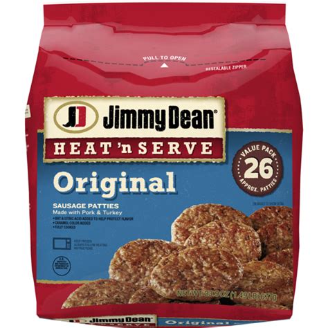 jimmy dean heat n serve original pork sausage patties 26 ct from publix instacart