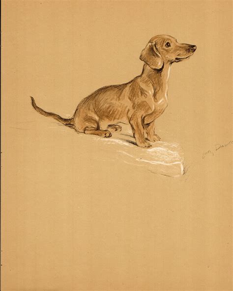 1940 Antique Dachshund Dog Art Print Vintage Lucy Dawson Etsy