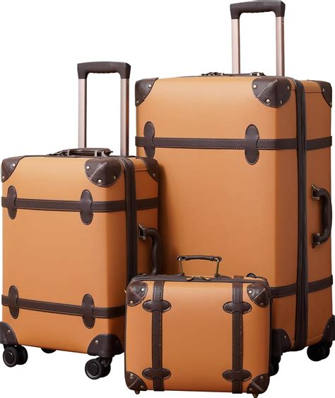 Nzbz Vintage Luggage Sets For Men And Women Retro Suitcase