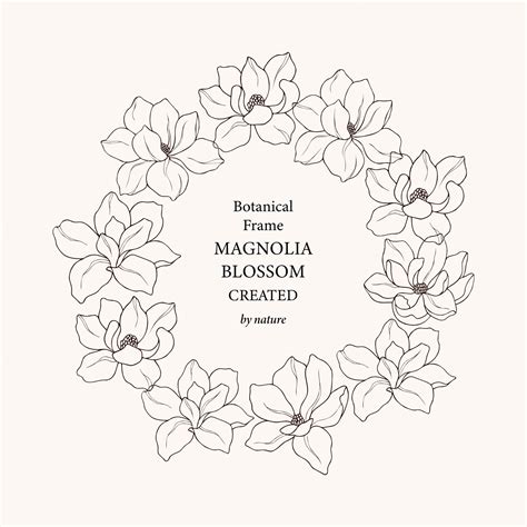 Premium Vector Hand Drawn Magnolia Flowers Wreath