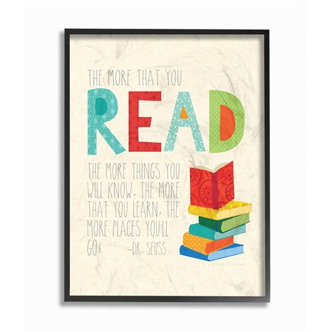 The More You Read Books Framed Giclee Texturized Art 16 X 20 Cream