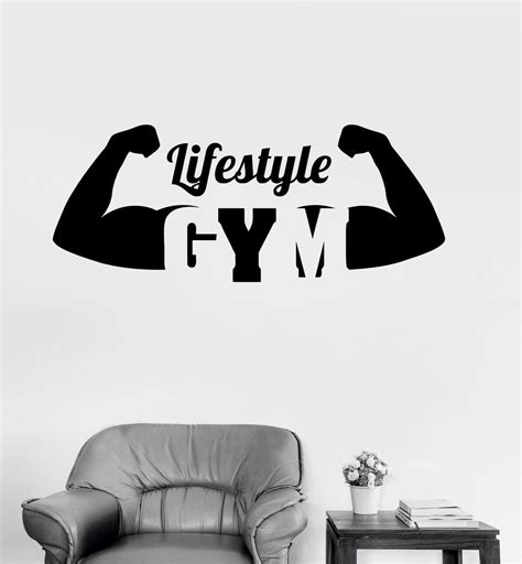 Vinyl Decal Gym Healthy Lifestyle Motivation Sport Fitness Bodybuilding