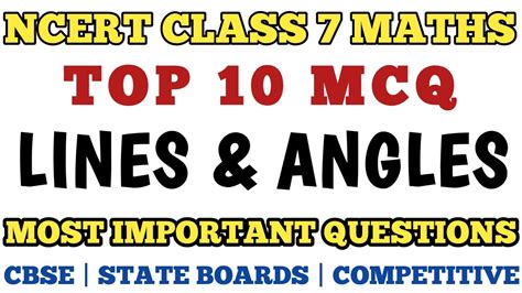 Best Mcq Class 7 Lines And Angles Chapter 5 Lines And Angles