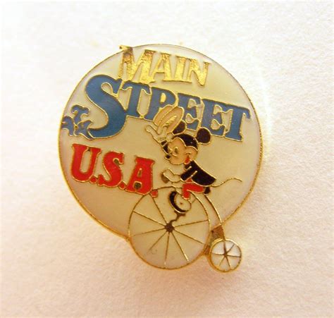 Vintage Disney Mickey Mouse Main Street Usa Lapel Pin Disneyland Pins