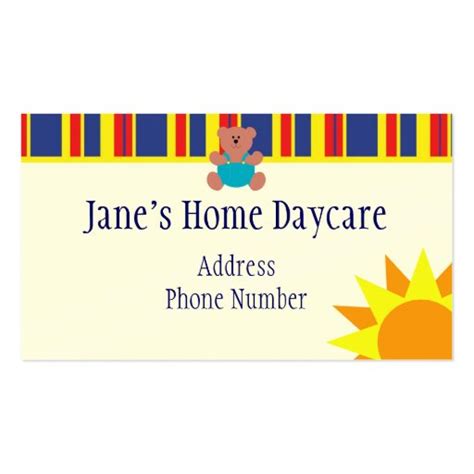 Check spelling or type a new query. Daycare Business Card Template **Bright Stripes 4 | Zazzle
