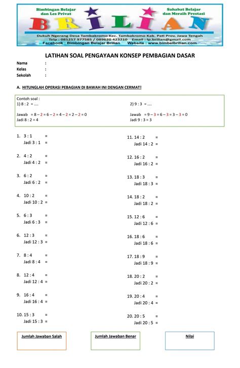 Soal Pembagian Kelas 2 Sd Tema 2 Homecare24