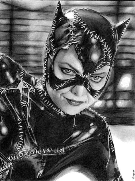 Michelle Pfeiffer As Catwoman Graphite Drawing By Thingvold On Deviantart