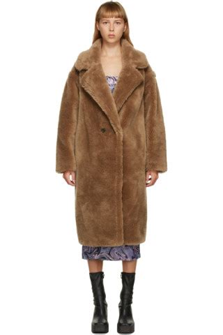 Yves Salomon Meteo Brown Wool Double Breasted Coat Ssense