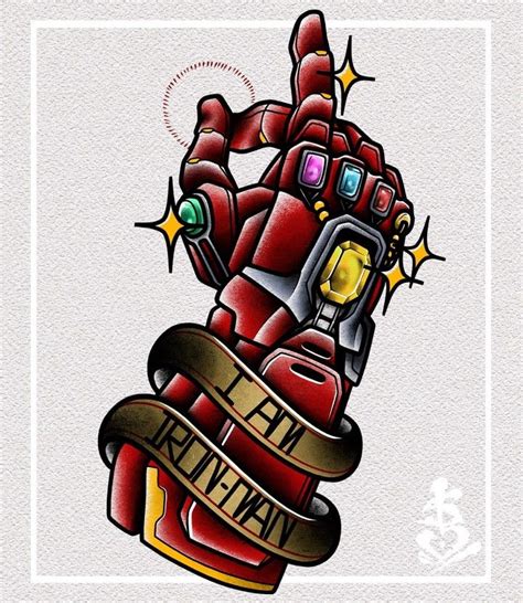 Iron Man Infinity Gauntlet Tattoo Design Ironman Tattoo Marvel