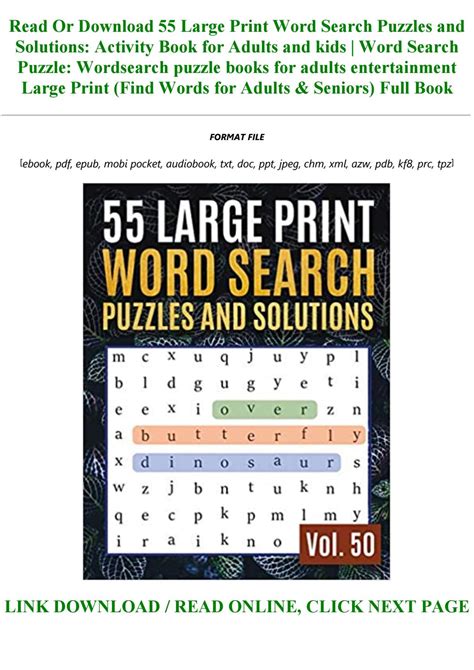 Read Book [PDF] 55 Large Print Word Search Puzzles and Solutions