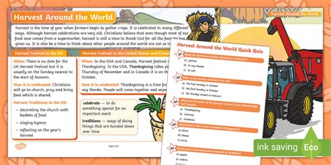Harvest Around The World Facts And Quick Quiz Twinkl Ks1