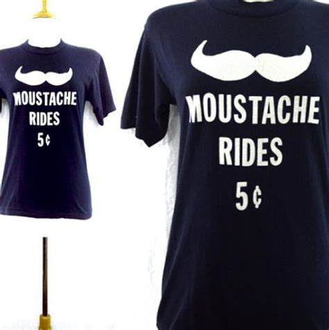 Vintage 80s Moustache Rides T Shirt Defunkd
