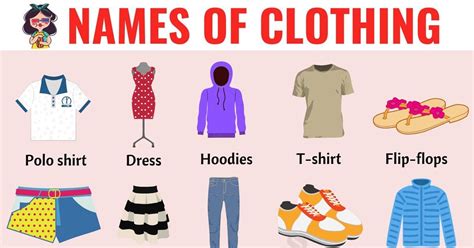 Types Of Clothing Following Is A List Of Useful Names Of Clothing With