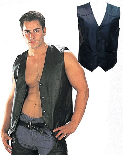 My Usa Leather 201 Mens Black Classy Leather Vest With Snap Button Closure Are Of Low Price