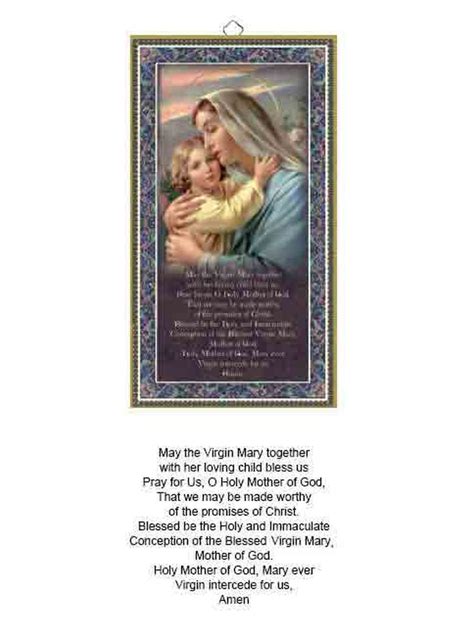 Gold Foiled Wood Prayer Plaque Mother And Child Crafted In Italy